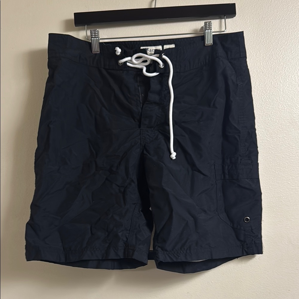 J. Crew Black Swim Shorts with White Mesh Lining
